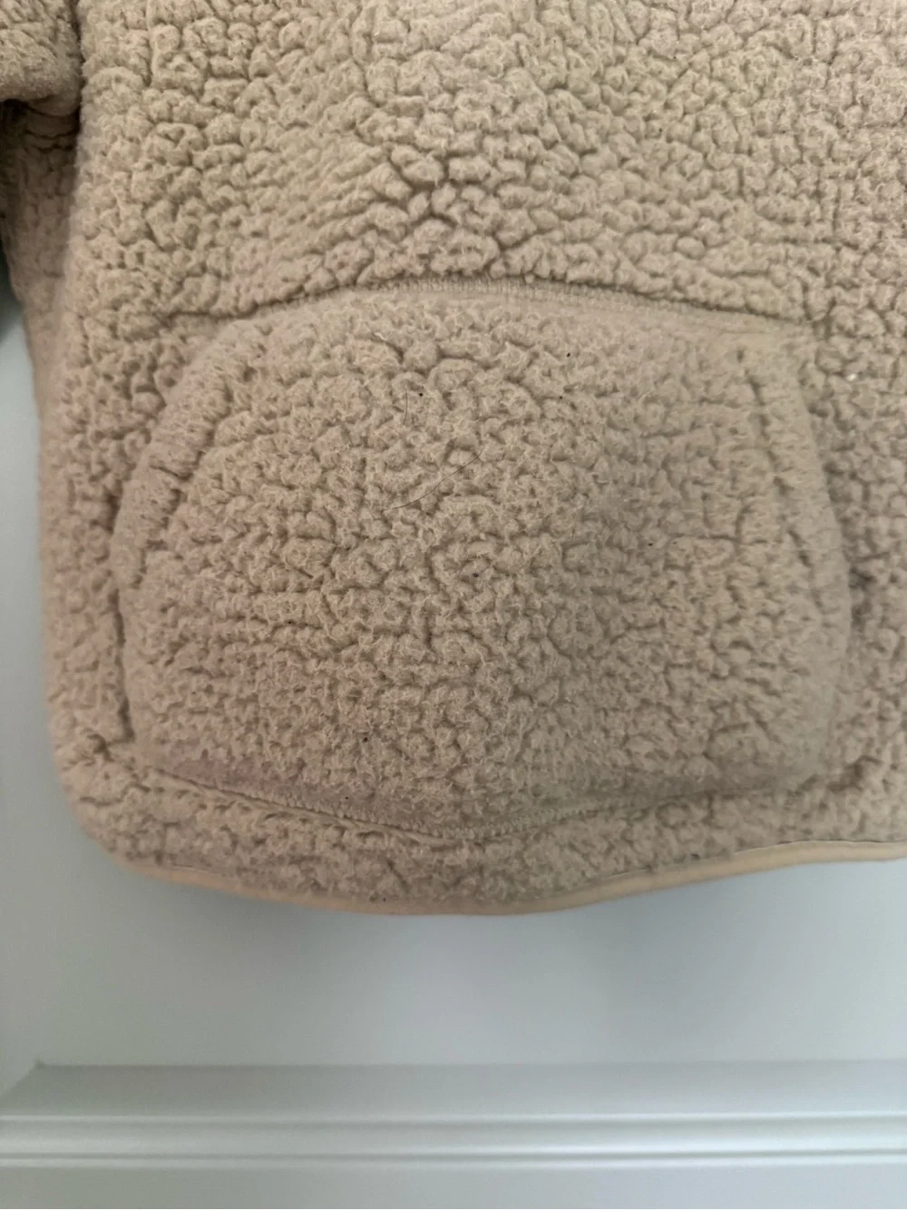 Carter's Beige Sherpa Half-Zip Pullover with Red Lining